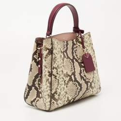 Pre Owned Kate Spade Multicolor Snakeskin Embossed Leather Small Fleur Top Handle Bag