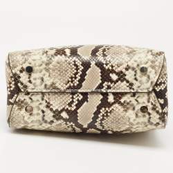 Pre Owned Kate Spade Multicolor Snakeskin Embossed Leather Small Fleur Top Handle Bag