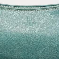 Pre Owned Kate Spade Mint Green Leather Zip Chain Baguette