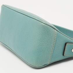 Pre Owned Kate Spade Mint Green Leather Zip Chain Baguette