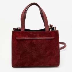 Pre Owned Kate Spade Burgundy Leather And Suede Hayes Street Satchel
