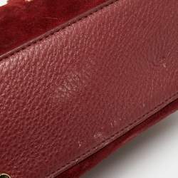 Pre Owned Kate Spade Burgundy Leather And Suede Hayes Street Satchel