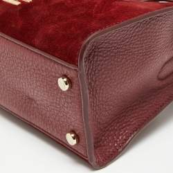 Pre Owned Kate Spade Burgundy Leather And Suede Hayes Street Satchel