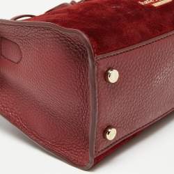 Pre Owned Kate Spade Burgundy Leather And Suede Hayes Street Satchel