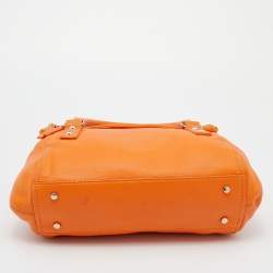 Pre Owned Kate Spade Orange Leather Cobble Hill Leslie Satchel