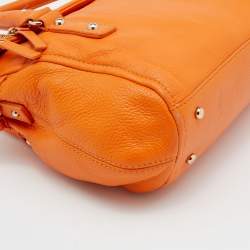 Pre Owned Kate Spade Orange Leather Cobble Hill Leslie Satchel