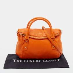 Pre Owned Kate Spade Orange Leather Cobble Hill Leslie Satchel