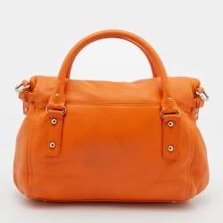 Pre Owned Kate Spade Orange Leather Cobble Hill Leslie Satchel