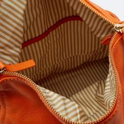 Pre Owned Kate Spade Orange Leather Cobble Hill Leslie Satchel