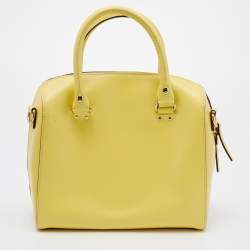 Pre Owned Kate Spade Yellow Leather Wellesley Alessa Satchel