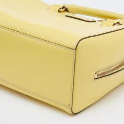 Pre Owned Kate Spade Yellow Leather Wellesley Alessa Satchel