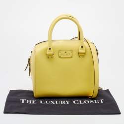 Pre Owned Kate Spade Yellow Leather Wellesley Alessa Satchel
