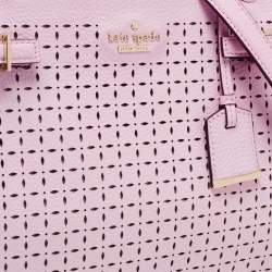 Pre Owned Kate Spade Light Pink Laser Cut Leather Milton Lane Lanie Tote