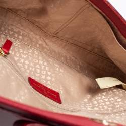 Pre Owned Kate Spade Red Saffiano Leather Bow Flap Shoulder Bag