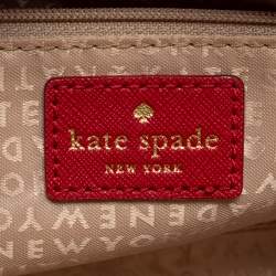 Pre Owned Kate Spade Red Saffiano Leather Bow Flap Shoulder Bag