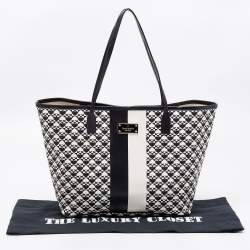 Pre Owned Kate Spade Black/White Coated Canvas Margareta Penn Place Tote