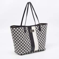 Pre Owned Kate Spade Black/White Coated Canvas Margareta Penn Place Tote