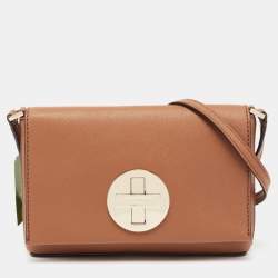 Pre Owned Kate Spade Brown Leather Flap Sally Crossbody Bag