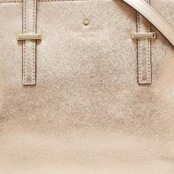 Pre Owned Kate Spade Metallic Rose Gold Leather Cedar Street Maise Satchel