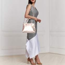 Pre Owned Kate Spade Metallic Rose Gold Leather Cedar Street Maise Satchel