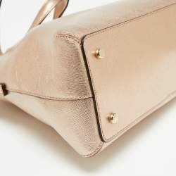 Pre Owned Kate Spade Metallic Rose Gold Leather Cedar Street Maise Satchel