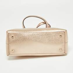 Pre Owned Kate Spade Metallic Rose Gold Leather Cedar Street Maise Satchel