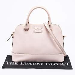 Pre Owned Kate Spade Light Beige Leather Wellesley Rachelle Satchel