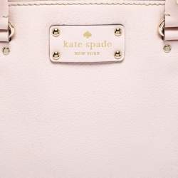 Pre Owned Kate Spade Light Beige Leather Wellesley Rachelle Satchel