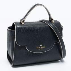 Pre Owned Kate Spade Black Leather Makayla Mini Top Handle Bag