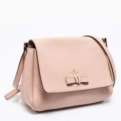 Pre Owned Kate Spade Light Pink Leather Pershing Street Ava Crossbody Bag
