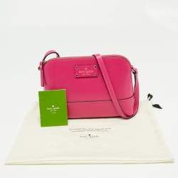 Pre Owned Kate Spade Fuchsia Leather Crossbody Bag