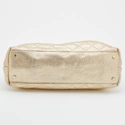 Pre Owned Kate Spade Metallic Gold Quilted Leather Maryanne Tote