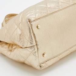 Pre Owned Kate Spade Metallic Gold Quilted Leather Maryanne Tote