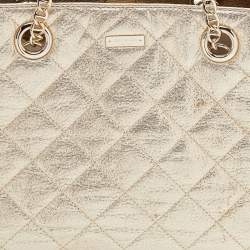 Pre Owned Kate Spade Metallic Gold Quilted Leather Maryanne Tote