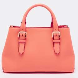 Pre Owned Kate Spade Coral Orange Leather Cove Street Airel Tote