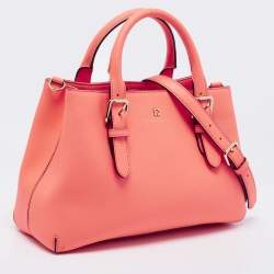 Pre Owned Kate Spade Coral Orange Leather Cove Street Airel Tote