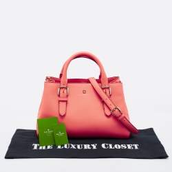 Pre Owned Kate Spade Coral Orange Leather Cove Street Airel Tote