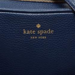 Pre Owned Kate Spade Blue Leather Double Zip Camera Bag