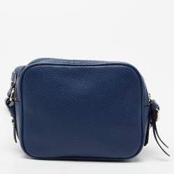 Pre Owned Kate Spade Blue Leather Double Zip Camera Bag