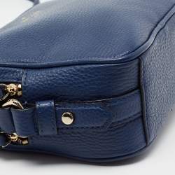 Pre Owned Kate Spade Blue Leather Double Zip Camera Bag