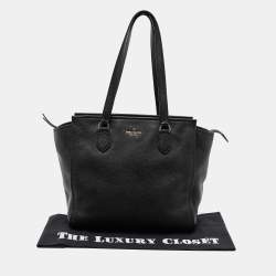 Pre Owned Kate Spade Black Leather Small Jackson Street Hayden Tote