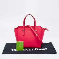 Pre Owned Kate Spade Coral Red Leather Cedar Street Hayden Tote