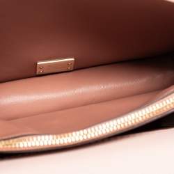 Pre Owned Kate Spade Light Pink Leather Studded Flap Crossbody Bag