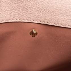 Pre Owned Kate Spade Light Pink Leather Studded Flap Crossbody Bag