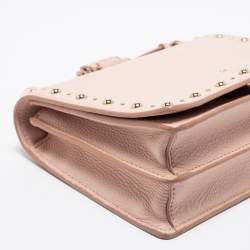 Pre Owned Kate Spade Light Pink Leather Studded Flap Crossbody Bag