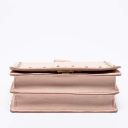 Pre Owned Kate Spade Light Pink Leather Studded Flap Crossbody Bag