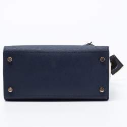 Pre Owned Kate Spade Navy Blue/Off White Saffiano Leather Cameron Street Colorblock Tote