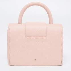 Pre Owned Kate Spade Beige Leather Pearl Embellished Top Handle Bag