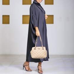 Pre Owned حقيبة كتف كيت سبيد جلد مبطن بيج ميتاليك 