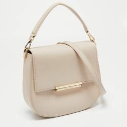 Pre Owned Kate Spade Beige Leather Make It Mine Shoulder Bag